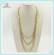 2015 New Arrival Alloy Exaggerated Gold and Silver Heavy Layered Chain Necklace