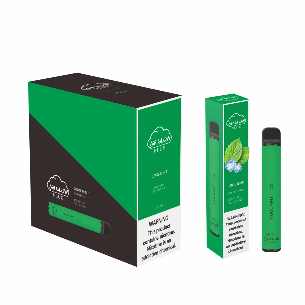 Popular Disposable Vape Air Glow Plus About 800puffs Top Quality Mint Flavor Good Price OEM Service Manufacturer