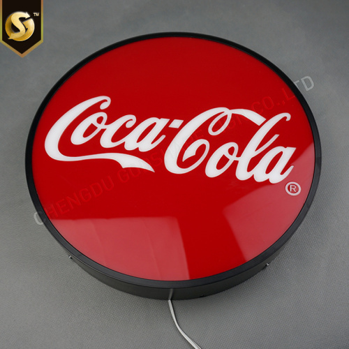 Red White Round Acrylic Light Box Sign