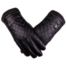 ladies emboridery leather glove with polyster linings