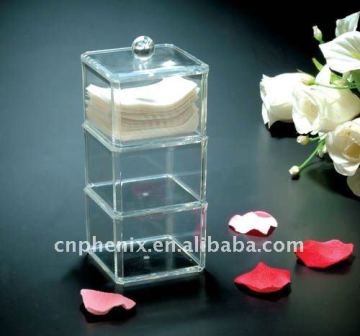 Plastic cosmetic organizer box