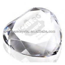 yiwu years crystal Heart Facetted GlassPaperweight 8cm(R-2266)