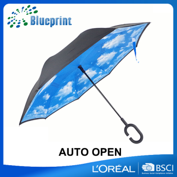 Custom made printing inverted reversible umbrella from China