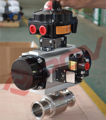 food grade clamp sanitary pneumatically actuated ball valves