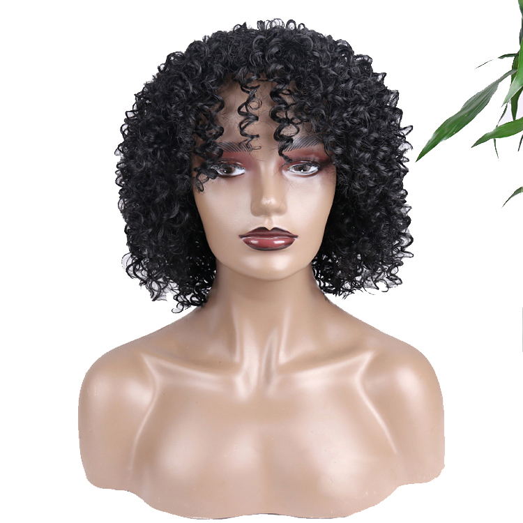 Kanekalon Vendor High Quality Fiber Cheap Color Heat Resistant Afro Curly Synthetic Synthetic Hair Wigs For Black Women