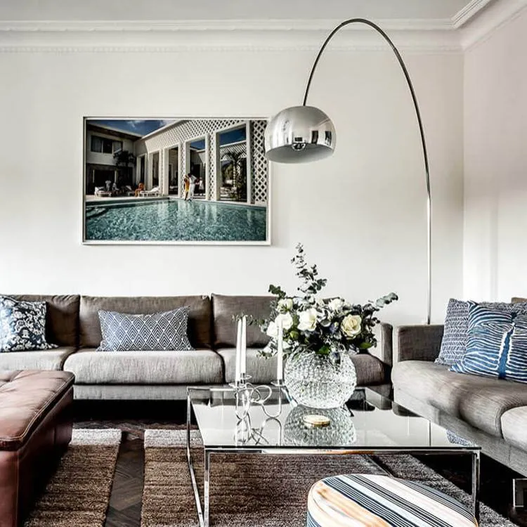 Modern Classic Arc Floor Lamp with Stylish Marble Base