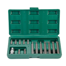 New CRV Green Iron Box Socket Tool Set - 15PCS