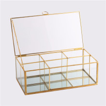 Grid Jewelry Tray Show case Display Storage Glass Geometric Terrarium