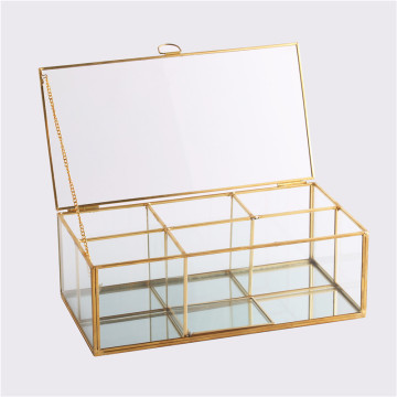 Griglia portagioie Vetrina Vetrina Display Storage Terrario geometrico in vetro