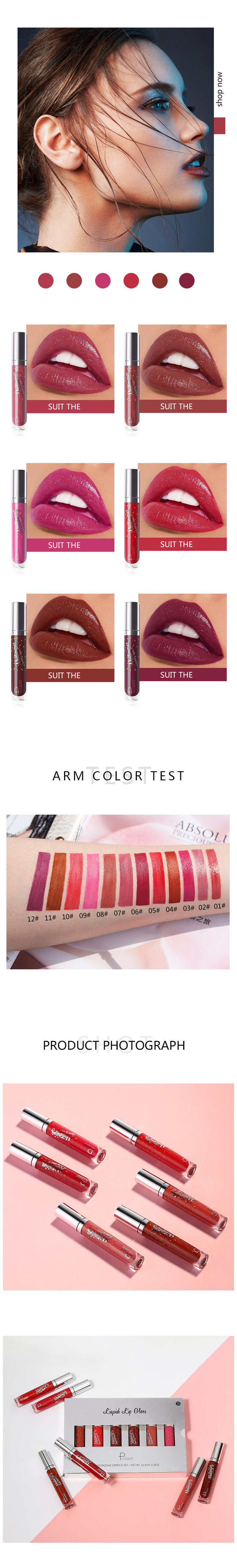 OEM Lipgloss Wholesale Private Label Cosmetics Ligloss,12 Color Makeup Ligloss Set, Long Lasting Waterproof Liquid Lipgloss