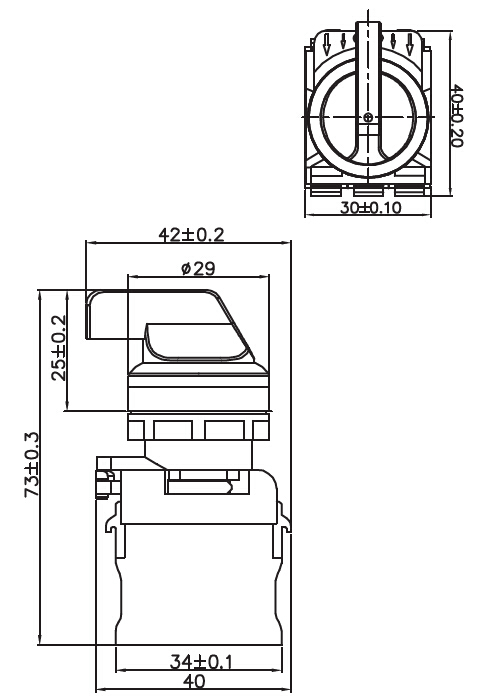 SAIP/SAIPWELL Newest Three Position Turn Button Emergency Push Button Switch