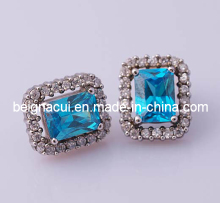 Fashion Jewelry CZ Earrings Big Stone Earring