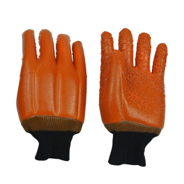 Brown PVC dipped glove Chips on the palm