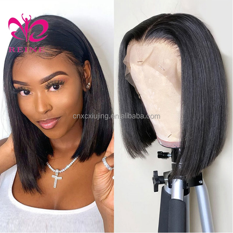 Top Selling Virgin Brazilian 8/10/12  inch bob wig ,HD lace front bob wigs human hair, double drawn human hair wig  black women