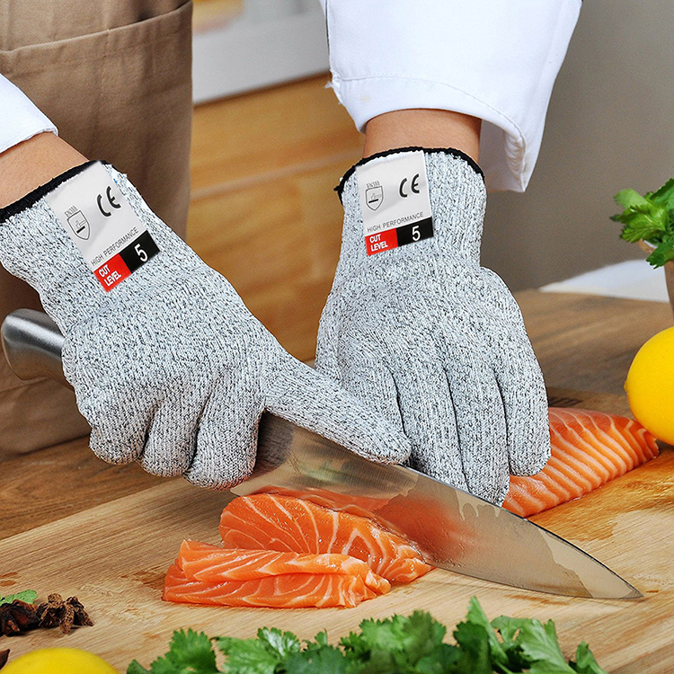 Level 5 Safety Cut Resistant Gloves Food Grade HPPE Kitchen Anti Cut Gloves Protection Gloves for Butcher Chef Safe Work