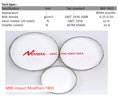 Modificador de impacto MBS para productos opacos de PVC