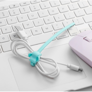 Benutzerdefinierte Elefanten-Design-USB-Kabel-Organizer-Silikon-Krawatten