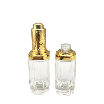 Tampa luxrious do ouro da garrafa do conta-gotas de 30ML