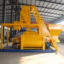 Stationary 1 cubic meter twin-shaft concrete mixer