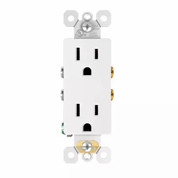 5-15R Modern Electrical Receptacle Outlets: Pure Brass US Type 15A Duplex Receptacles