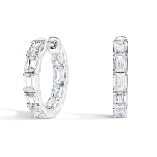 18K D VS1 Emerald Cut Lab Diamond Earrings
