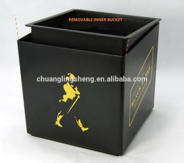 Popular double layer square plastic ice bucket