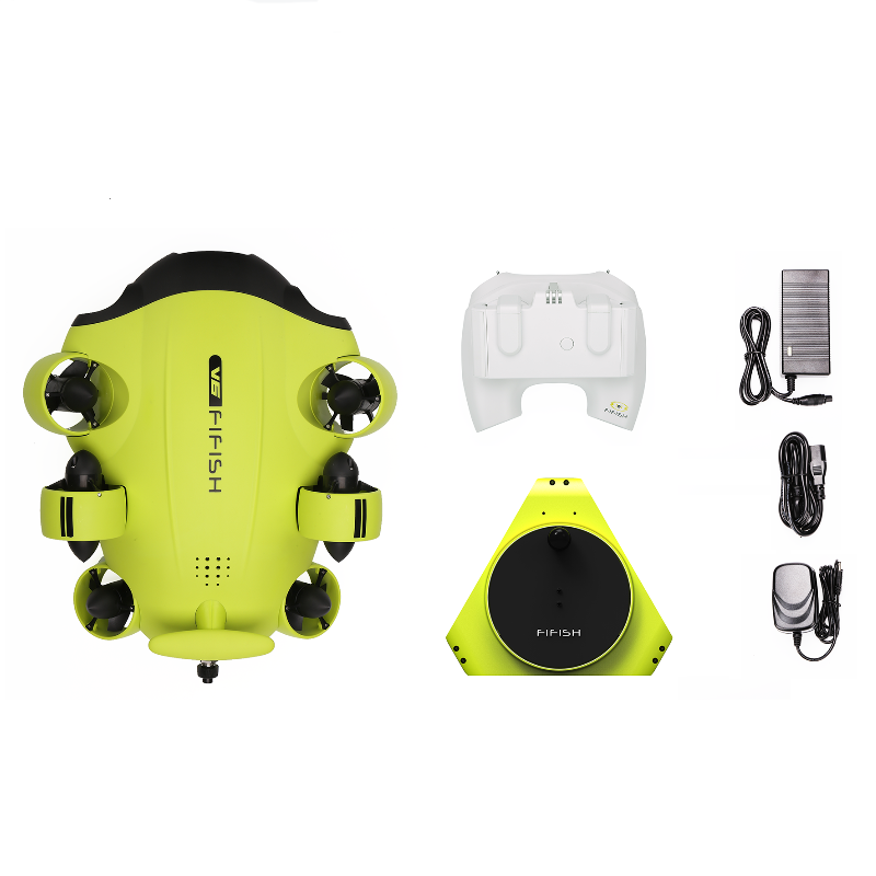 QYSEA FIFISH V6 Underwater Drone + 100M Cable + Spool + 64G Internal Storage Bundle