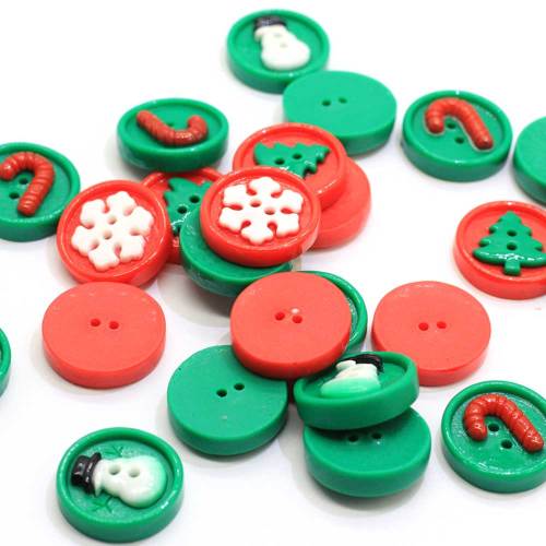 100Pcs Mix Design Resin Weihnachtsknöpfe 2-Loch-Nähknopf Scrapbooking für Kinder DIY Craft Hochzeitsdekoration Weihnachtsstil