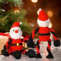 Weihnachtsspielzeug mit Quietschern, Santa Squeaky Spielzeug für Hunde Welpe, gefülltes Hundeplüschspielzeug für große mittel kleine