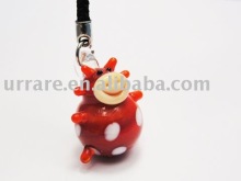 21*26mm Pregnant Cow Shape Lampwork Glass Charm for Cellphone Decoration