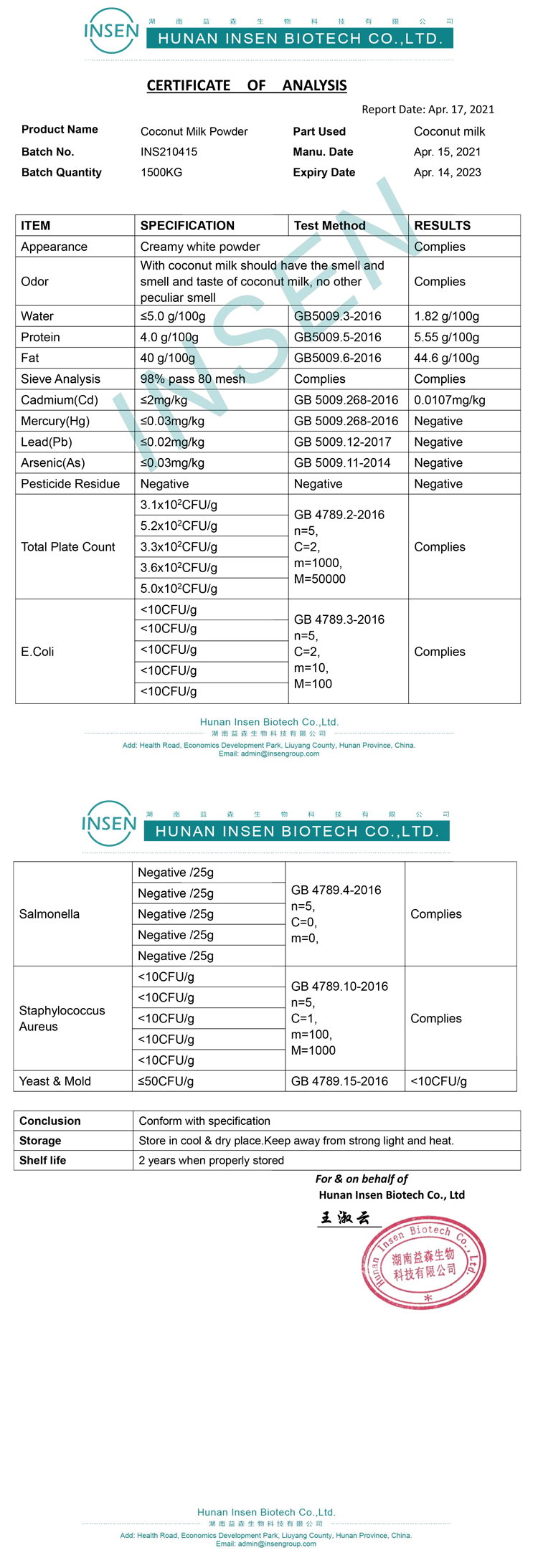 Insen Supply Freeze Dried Coconut Milk Water Powder