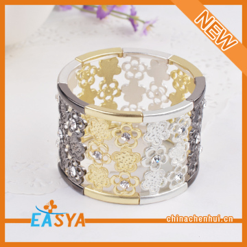 Alloy Hollow Out Custom Engraved Metal Bracelet