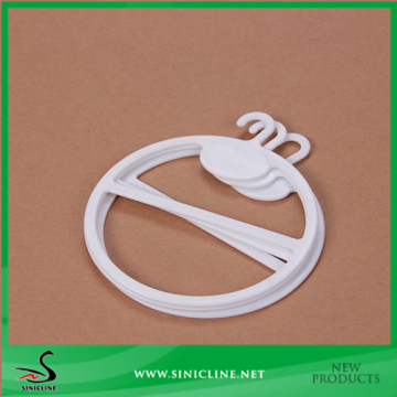 Sinicline White Plastic Scarf Hanger with Blank Area For Logo Printing