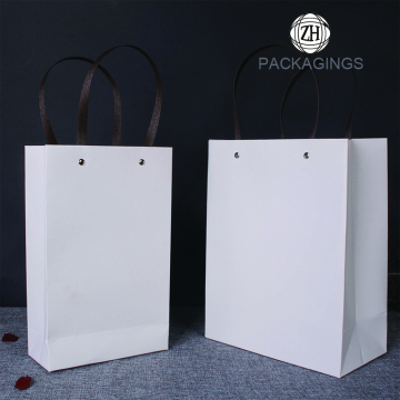 White Paper Shopping Bags with Handle