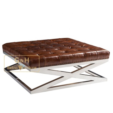 Leather Aviator Chesterfield Ottoman Search