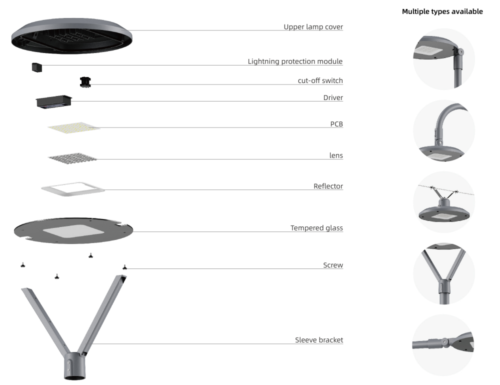 Sinoco Urban area 30W to 100W LED garden light for outdoor lighting streamline classic LED street light