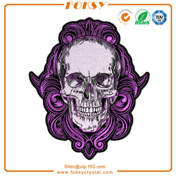Purple Gothic Skull patch embroidered