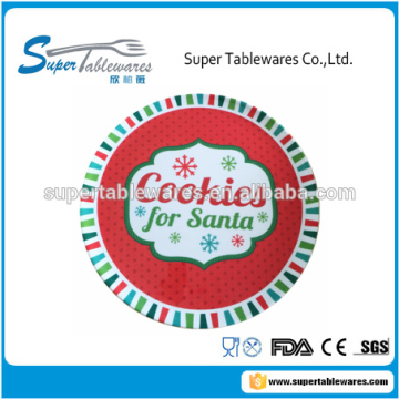 plastic round Christmas cheap dinner plates