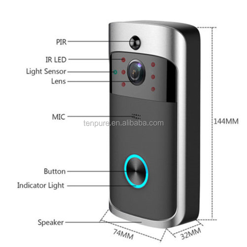 1080P Doorbell Camera Wifi Video Door Bell Camera Wireless Video Door Phone Intercom HD Ring Wifi Doorbell Camera for Apartments