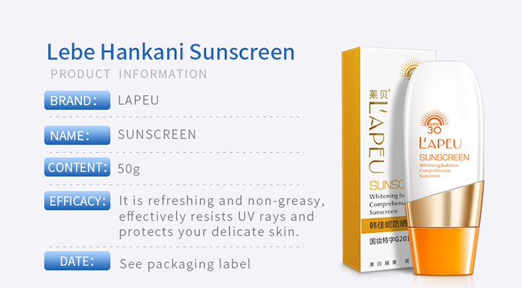 LAPEU OEM Customized multiple sun protection sun cream spf 30 sunscreen cream