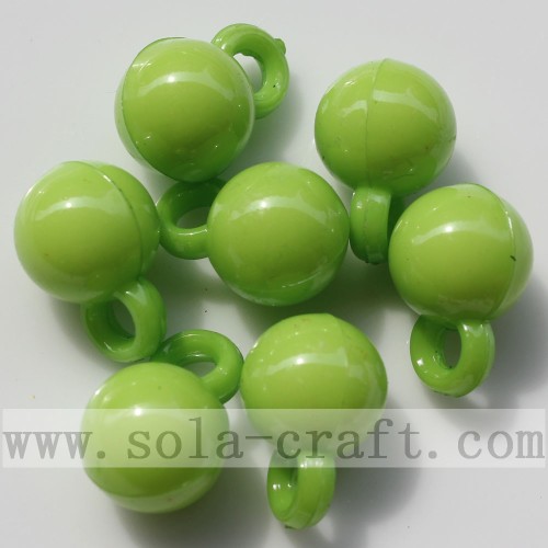 Nice Round Acrylic Assorted Solid Opaque Color Bead Pendant-