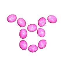 High Quality Synthetic 6-Ray Oval Cabochon Star Ruby and Sapphire