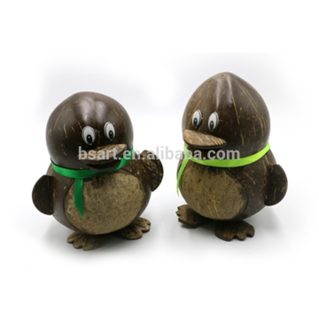 penguin coconut shell craft / bird coconut shell art