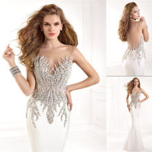 Charming V-Neck Long Prom Dresses 2015 Beading Prom Gowns