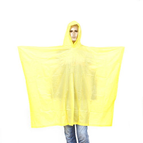 Gelber 6P umweltfreundlicher PVC-Regenponcho