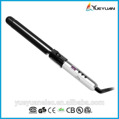 2015 popular barrel 25mm ceramic coated hair curler lcd ceramic electric automatic hair curler