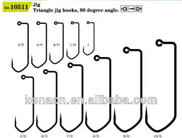 triangle jig hooks,90 degree angle