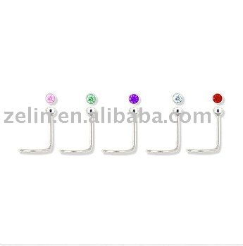 L shape nose body piercing jewelry