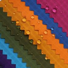 PU Coated three line checked nylon plaid fabric