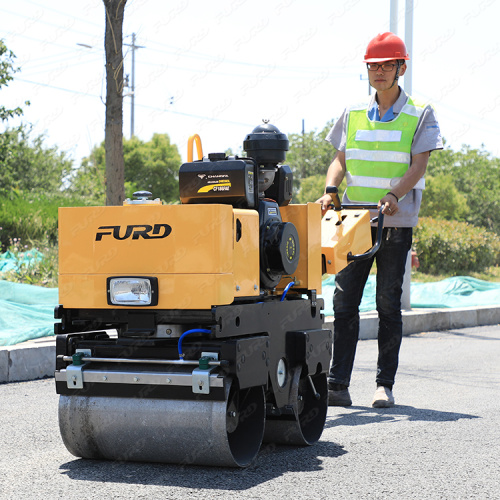 Rentable 800 kg doble tambor mini caminata detrás de vibratory road roller